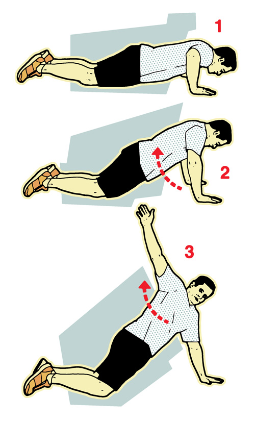 Press up with twist illustration-10-minute workout-slimming world blog