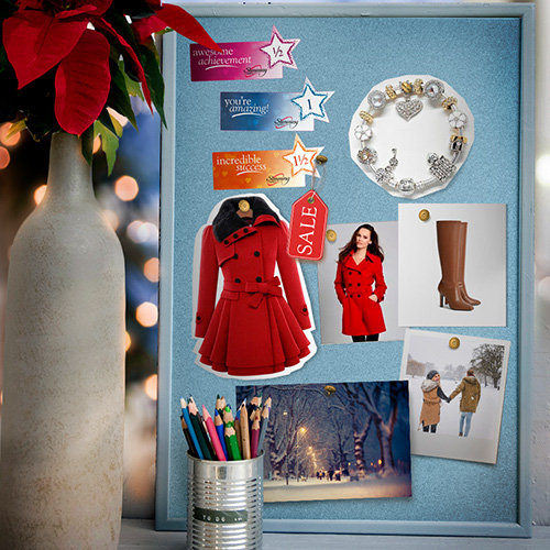 Slimming World Christmas mood board with a new outfit photo