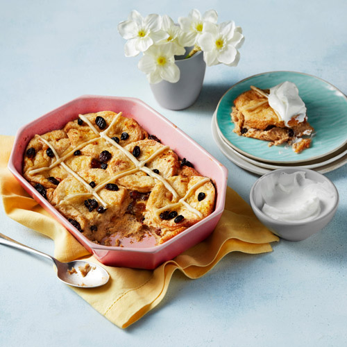 Hot cross bun bread and butter pudding - Easter - Slimming World Blog