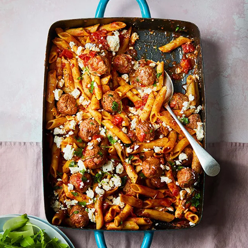 slimming world meatball pasta bake