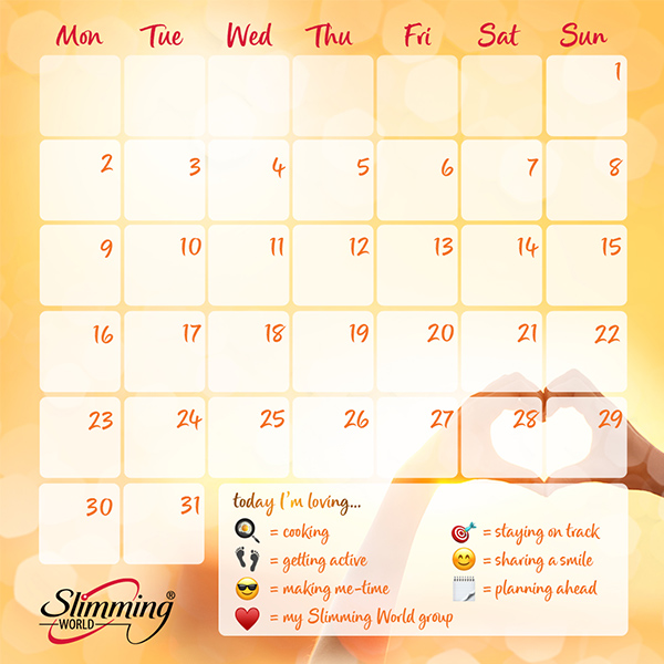 Slimming World summer of love calendar