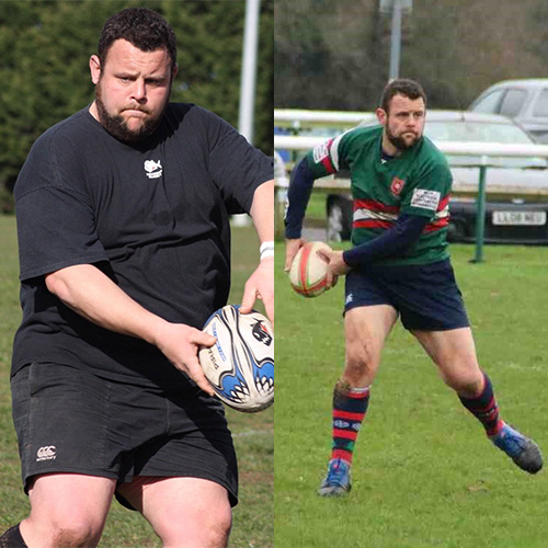 Nick Todd before and after photo playing rugby