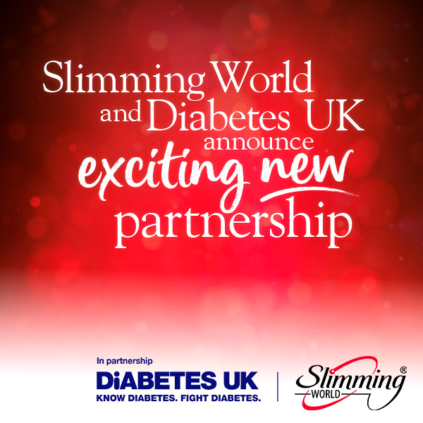Graphic announcing Slimming World's partnership with Diabetes UK