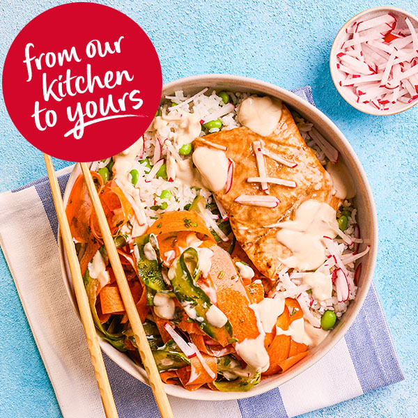 Slimming World Kitchen - week 6: zingy salmon poke bowl - header