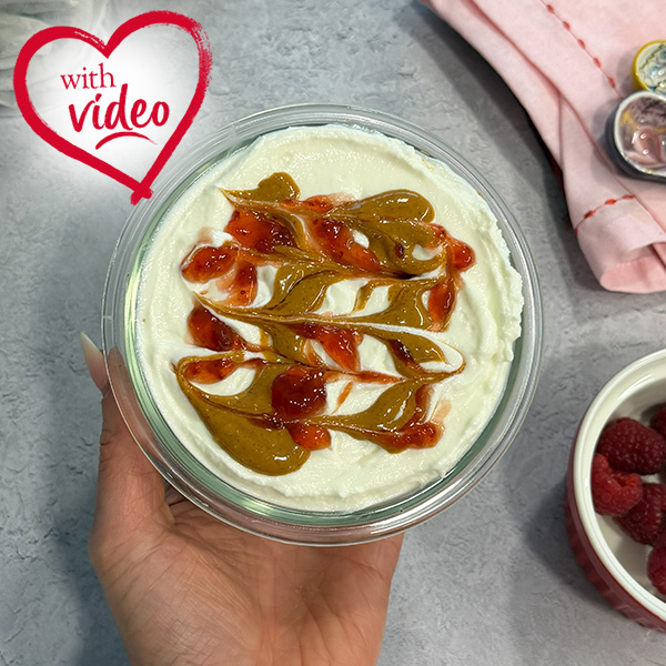 peanut butter and jam Weetabix cheesecake