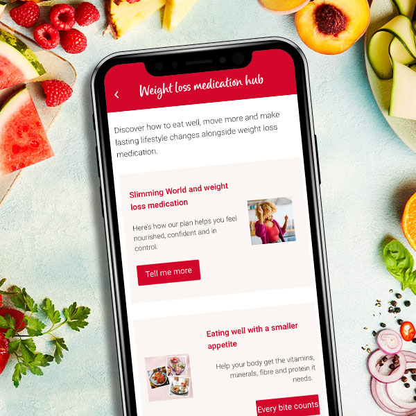 Slimming World's weight loss medication hub on the Slimming World app and member website